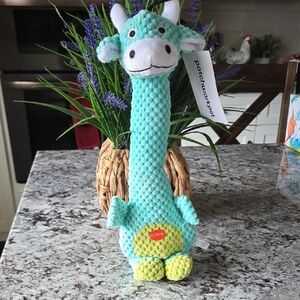 Blue and Yellow Giraffe Dog Toy
